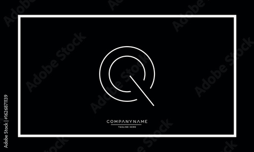 Alphabet letters Q or QQ logo monogram