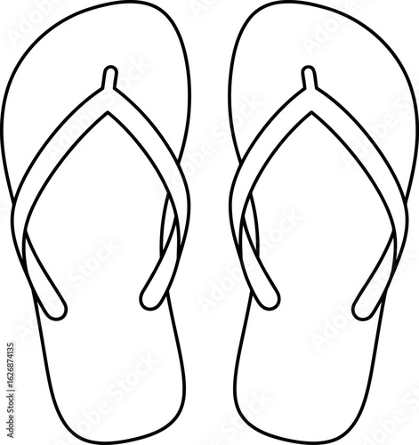 Summer flip flops outline