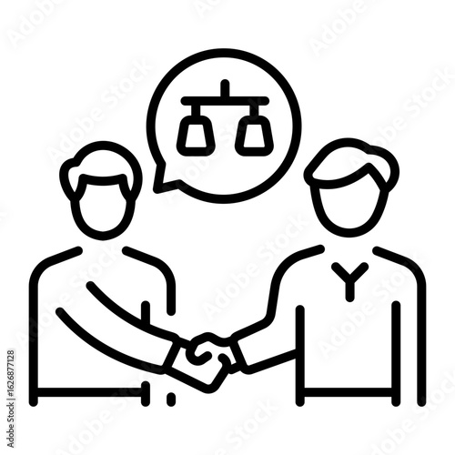 A linear style icon representing legal partner