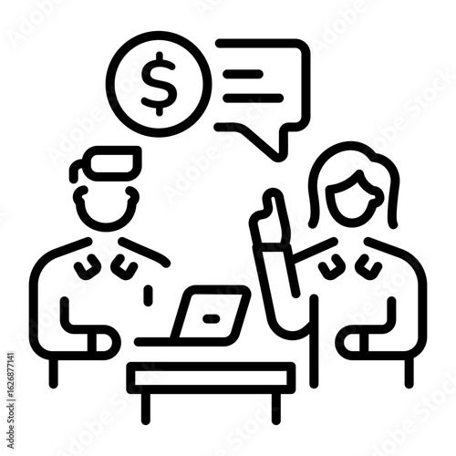 An outline style icon depicting advisor
