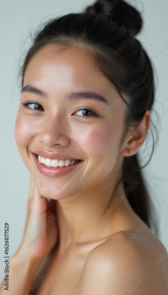 Radiant young woman with a joyful smile Radiant young woman with a joyful smile