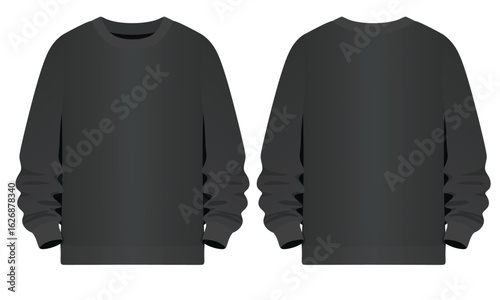 Black sweatshirt long sleeves. vector	
