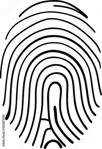 Fingerprint Icon – Minimalist Black and White Security Symbol