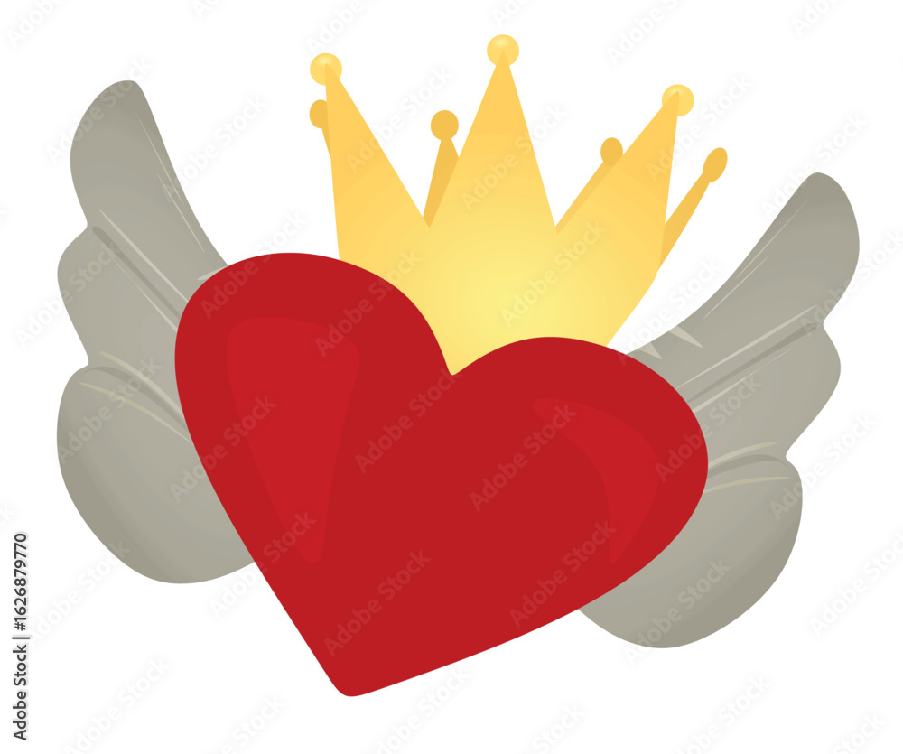 Obraz premium Heart with wings. vector illustration 