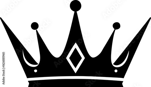 Crown Silhouette with Central Diamond Cutout