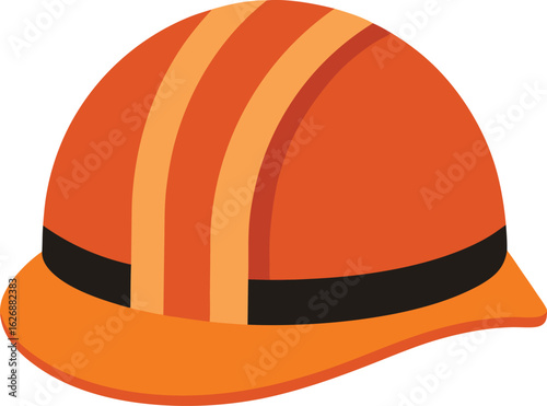 A hard hat displayed against a white background, highlighting its construction and safety features.