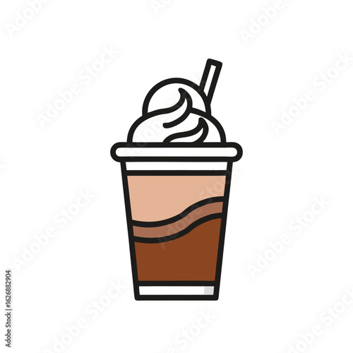 Outline mocha drink icon on white background