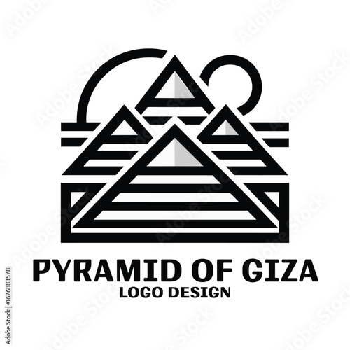 Pyramid Of Giza Vector Logo Design