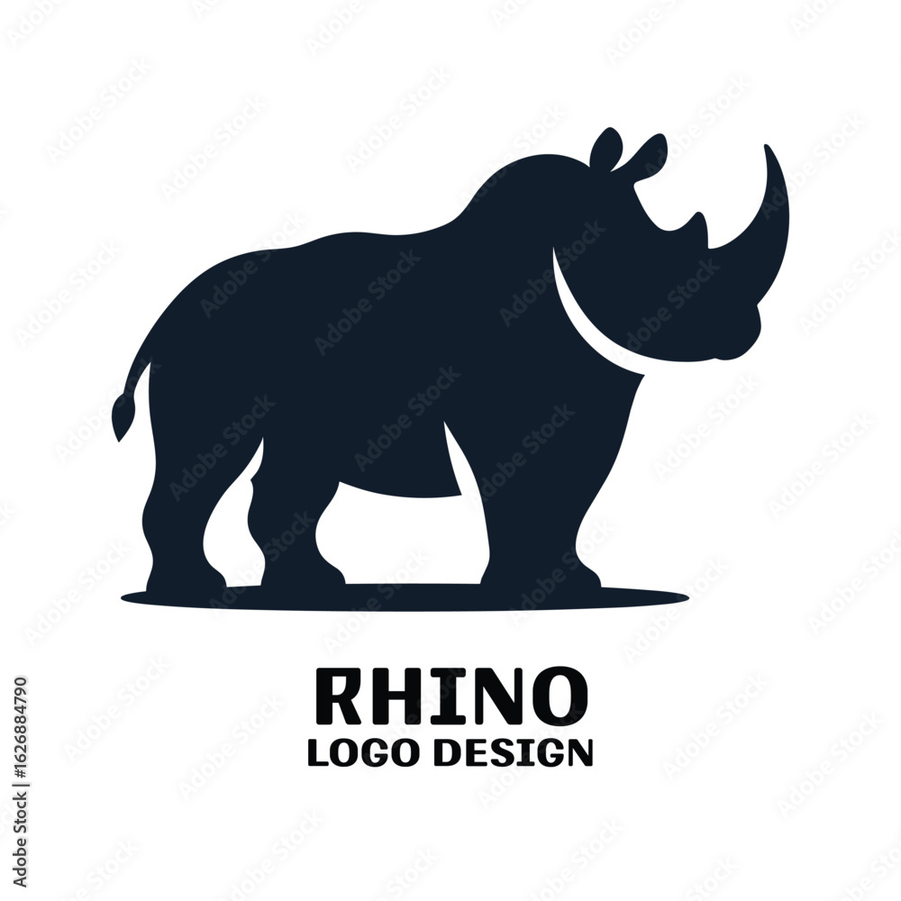 Naklejka premium Rhino Vector Logo Design
