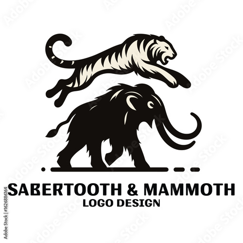 Sabertooth & Mammoth Vector Logo Design