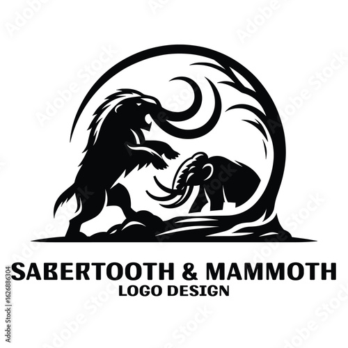 Sabertooth & Mammoth Vector Logo Design