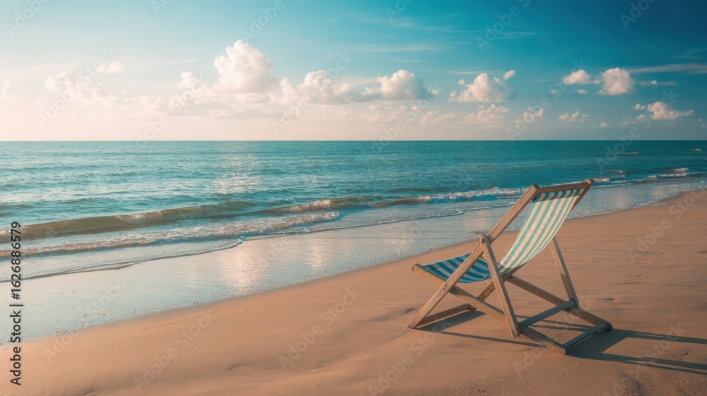 Seaside Serenity A Beach Chair Beckons Relaxation Seaside Serenity A Beach Chair Beckons Relaxation