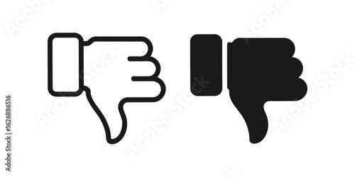 Dislike icon. Thumbs down symbol for no, rejection, and negative feedback.