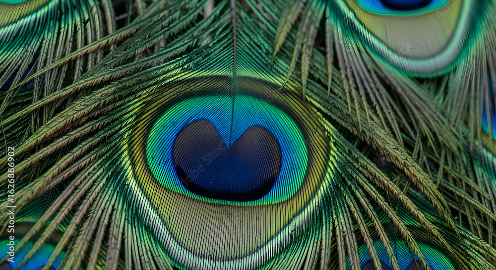 Obraz premium Close up on vibrant peacock feathers pattern