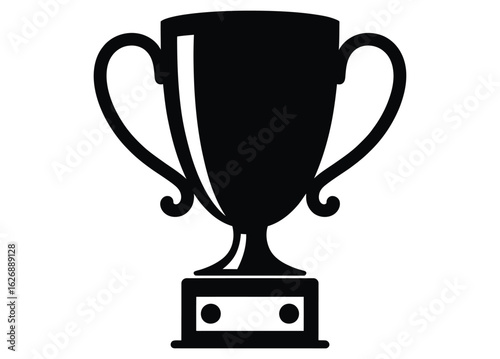 WebVector art of silhouette of a trophy isolated on white background, representing victory, achievement, and success in competitions, symbolizing recognition and reward for excellence