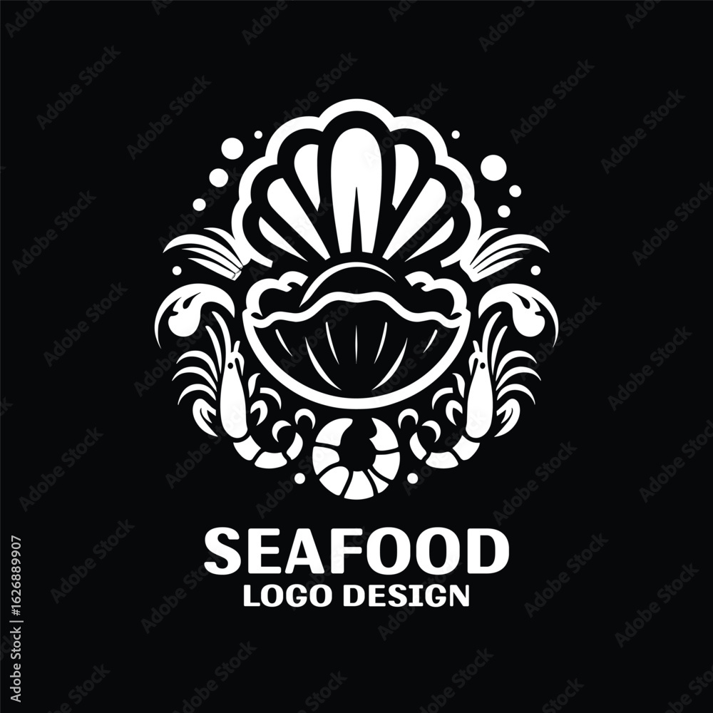 Fototapeta premium SeaFood Vector Logo Design