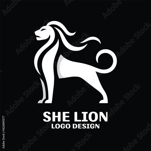 She Lion Vector Logo Design