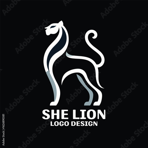 She Lion Vector Logo Design