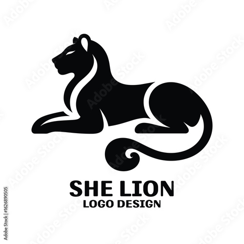 She Lion Vector Logo Design