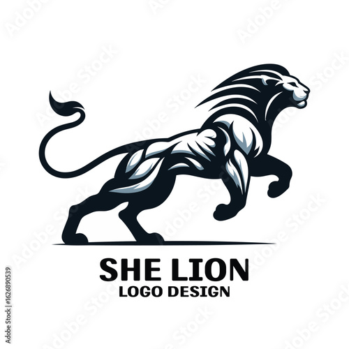 She Lion Vector Logo Design