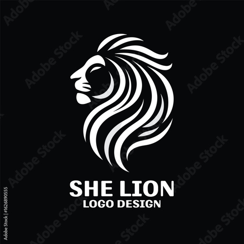 She Lion Vector Logo Design