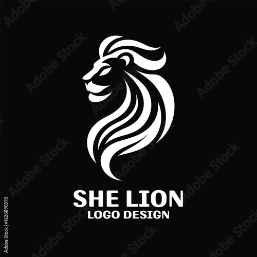 She Lion Vector Logo Design