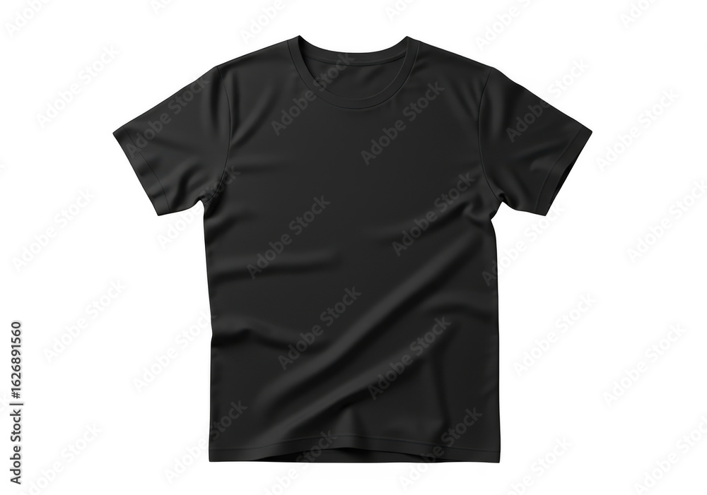 Plain black t shirt isolated on transparent background
