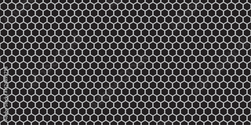 A seamless dark metal grid pattern with a perforated steel texture