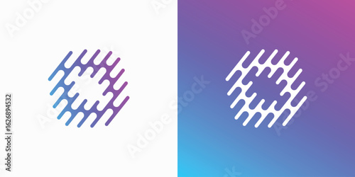 Sound wave vector logo design with abstract diagonal lines