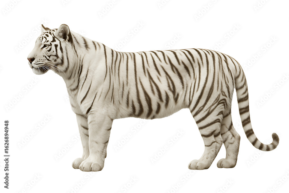 Obraz premium White tiger isolated on transparent background