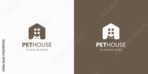 Pet house vector logo design