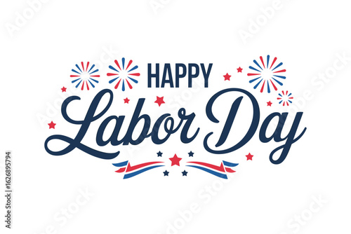 Labor Day Celebration with Fireworks and Stars