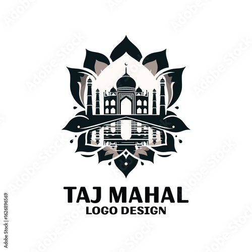 Taj Mahal Vector Logo Design