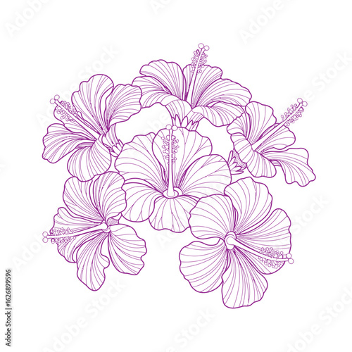 Purple hibiscus floral arrangement bloom petal