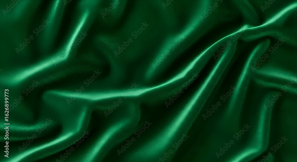 Obraz premium Dark green silk fabric texture background