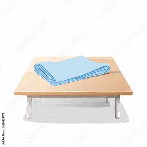 Dust cloth spread on tabletop
