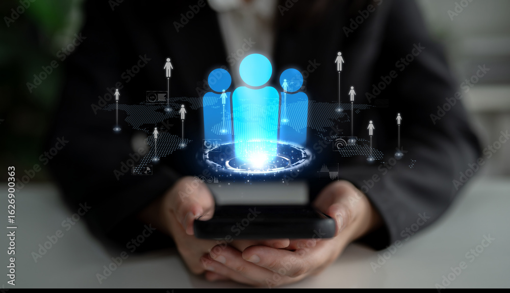 Fototapeta premium Professional networking expands business connections, fosters collaboration, and builds digital relationships for new opportunities. Latch