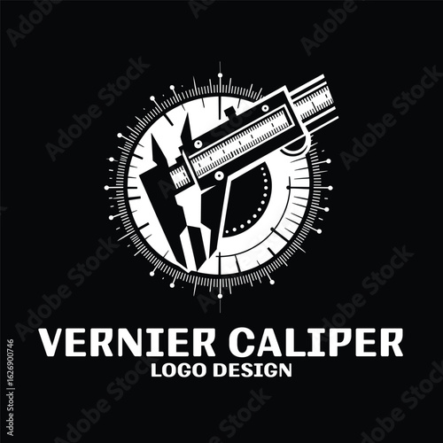 Vernier Caliper Vector Logo Design