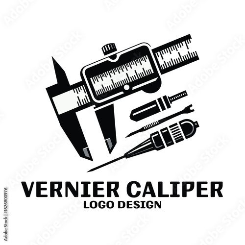 Vernier Caliper Vector Logo Design