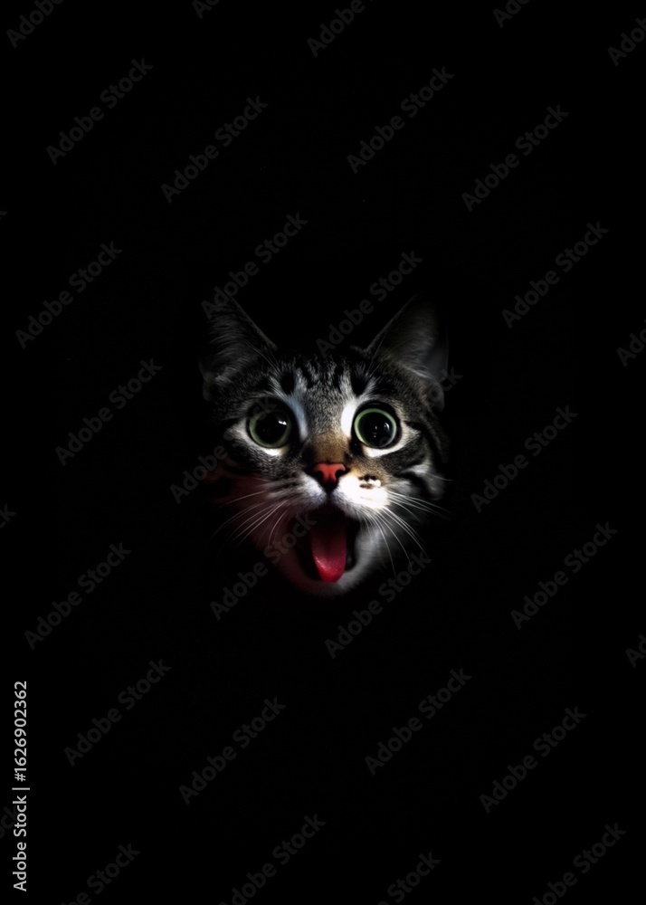 Fototapeta premium black cat on black background