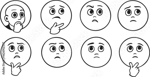 A funny set of cartoon monster eggs with various facial expressions and emotions