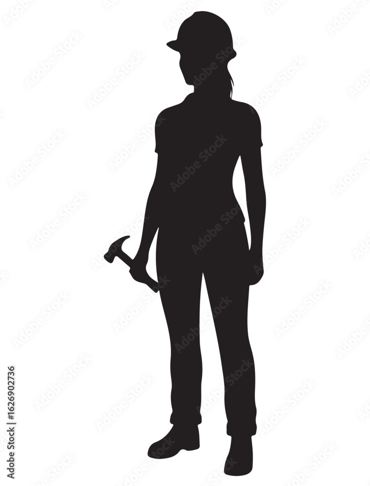 Obraz premium FEMALE WORKER SILHOUETTE