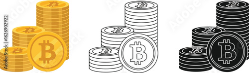 Bitcoin cryptocurrency digital money investment vector art