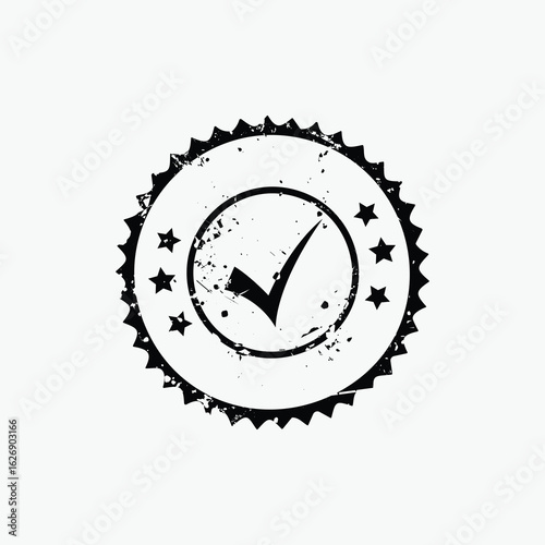Grunge approved stamp with stars offers assurance of quality and reliability for your brand or service