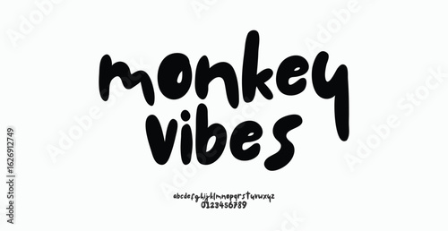 Elegant Font. Groovy Font. Graffiti Font. Creative Hand Drawn Uppercase and Number. Street Art Classic Lettering Fashion Designs Typography modern serif decorative vintage concept vector illustration
