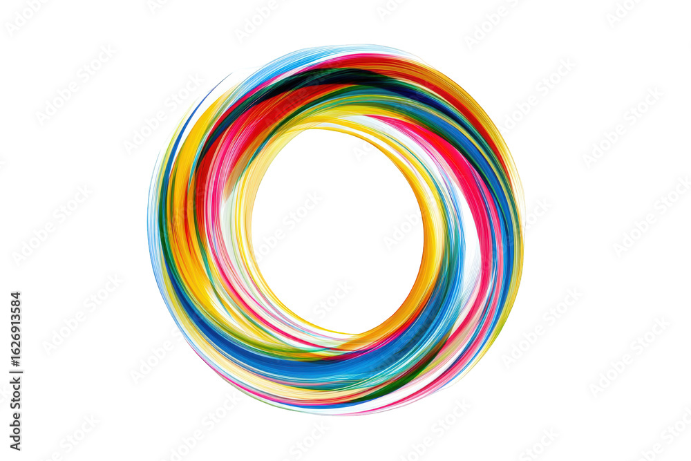 Photo of an abstract colorful circular ring with vibrant paint brushstrokes, isolated on a transparent background, showcasing a dynamic swirl of colors and artistic texture Photo of an abstract colorful circular ring with vibrant paint brushstrokes, isolated on a transparent background, showcasing a dynamic swirl of colors and artistic texture