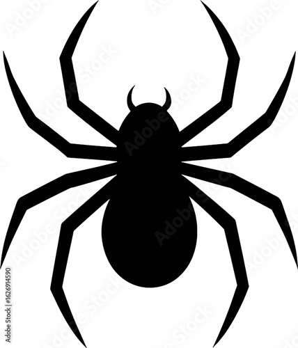 Minimalist Spider Silhouette – Web, Nature & Arachnid Design icon vector