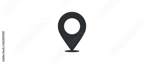 Simple Black Location Pin Icon on Transparent Background for Mapping and Navigation Applications