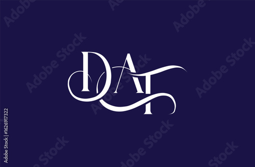 Initial DAT letter logo design. Elegant Monogram Logo Design with Decorative Elements and Typography