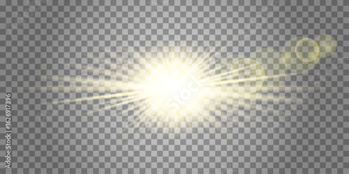 Glow light effect. Star burst with sparkles.Sun. Vector illustration